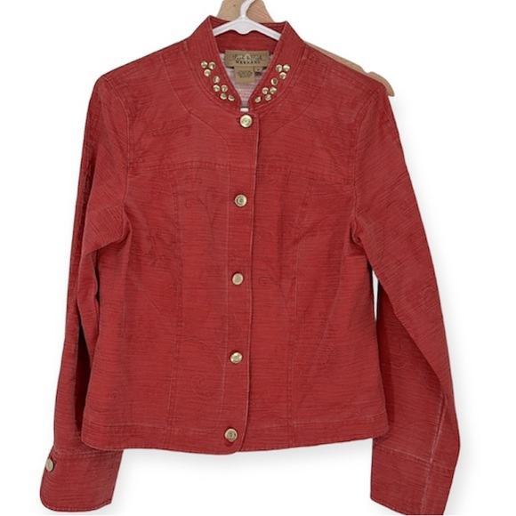 VINTAGE Peck & Peck Ted Paisley Western Studded Jacket Size 6 - Picture 1 of 5